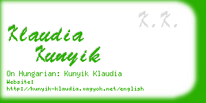 klaudia kunyik business card